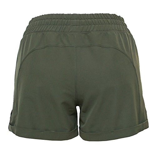Tangerine Women's Active Woven Track Short (Medium, Olive1)