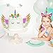 Beinou Unicorn Birthday Party Supplies Favor Set, Unicorn Cake Topper Decor, Rainbow Unicorn Headband with birthday Satin Sash for Kids' Birthday Party Favor Sets
