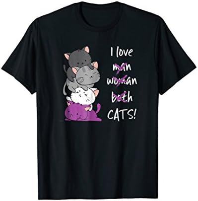 Cat Pile Kawaii Clothing- LGBT Asexual Pride FlagKawaii Cat T-shirt - Asexual Pride Flag Kitten Anime for Ace