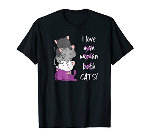 Cat Pile Kawaii Clothing- LGBT Asexual Pride FlagKawaii Cat T-shirt - Asexual Pride Flag Kitten Anime for Ace
