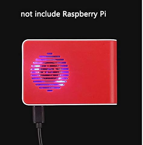 Iycorish Caja de ABS con RetroiluminacióN RGB LED Ventilador PláStico Rojo Blanco Carcasa de Carcasa para Raspberry Pi 4 Modelo B