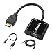 HDMI to VGA Adapter, Gold-Plated HDMI to VGA Converter (Male to Female) with 3.5mm Audio Port for Computer, Desktop, Laptop, PC, Monitor, Projector, HDTV, Chromebook, Raspberry Pi, Roku, Xbox