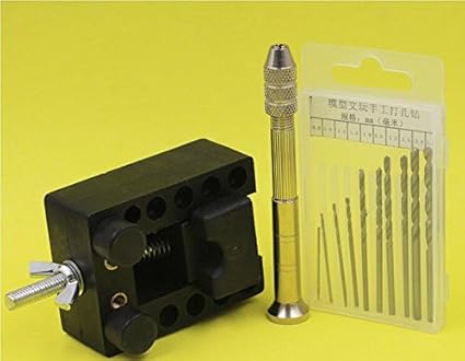 Generic 1PC Aluminium Alloy Manual Hole Drilling Reamer Hand Twist Drill Clamping 0.3-3.0mm with 1pc Mini vice with 10pcs Drill bits