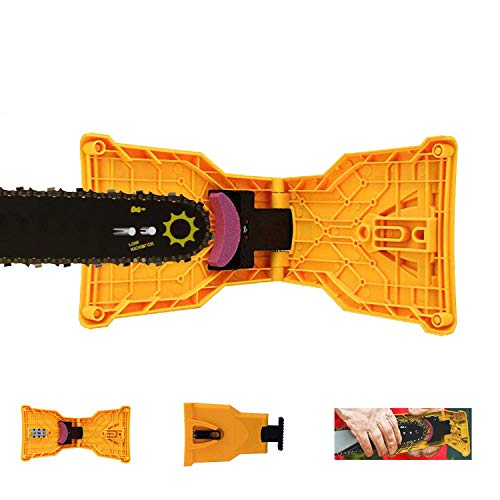 Chainsaw Sharpeners Accessories, Chainsaw Parts Chain Saw Accessories Fit for 14/16/18/20 Inches Chain Saw Bar with Twin Holes (#Yellow)