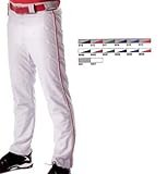 Baseball/Softball Pants Pro Style Baggy with Side Color Piping (Grey/White with 6 Side-Piping Colors in 11 Youth/Adult Sizes)