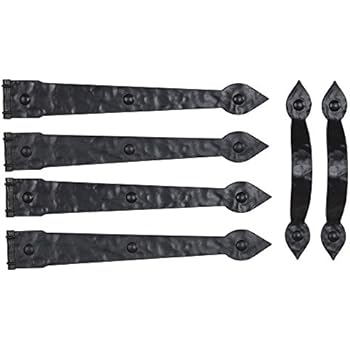 Household Essentials Hinge IT Premium Carriage House Handle & Hinge 6 pc. Black Garage Door Magnet