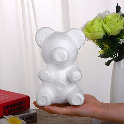 LUOEM Modelling Polystyrene Styrofoam Foam Bear Mould White DIY Craft for Flower Arranging Gift Wedding Party Decoration 20cm x 13cm