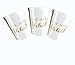 Bachelorette Party Cups:(12 Pack) I Said Yaaas! / She Said Yaaas! Style Plastic Cup Set for Weddings, Bridal Showers, Engagement Party Decoration & Bride to be Gift.(16 oz. White & Metallic Gold).