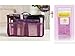 10 Different Colors Purse Organizer Insert Multi-function Cosmetic Storage Bag in Bag Purple-XB01009+Free Gift Phone Radiation Sticker