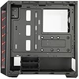 Cooler Master MasterBox MB511 ATX PC Case Red Accent Mesh Front Transparent Side view 11