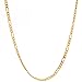 Lifetime Jewelry Figaro Chain 2.5MM, 24K Gold with Inlaid Bronze, Pendant Necklace, 16 to 30 Inches