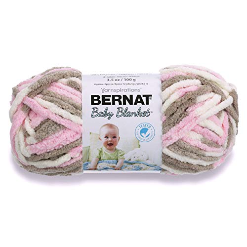 Bernat Baby Blanket Yarn, 3.5 oz, Gauge 6 Super Bulky, Little Petunias