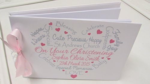 PERSONALISED BABY GIRLS/BOYS CHRISTENING/NAMING DAY BAPTISM/GUEST BOOK /SCRAPBOOK & FREE Delivery in the UK