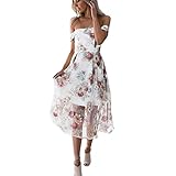 KANGMOON Women Summer Off Shoulder Floral Printed