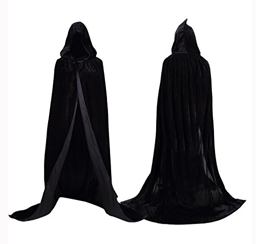 TULIPTRENDFull Length Hooded Cloak Velvet Halloween Costume Cape Cosplay Party Cloak For Men And Women