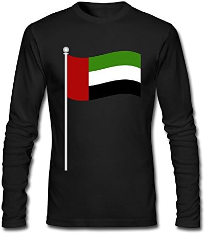HFIUH5 Men's Flag-of-UAE Printing Long Sleeve Cool O-Neck T-Shirt