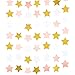 MOWO Paper Garland Twinkle Star Pink Gold Glitter and White 3'' Circle Decoration 2pc 20 feet in Total