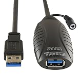 Plugable 10 Meter (32 Foot) USB 3.0 Active Extension Cable with AC Power Adapter and Back-Voltage Protection