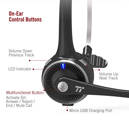 image for TaoTronics Wireless Headset, Bluetooth Headphones with cVc Noise-Cance