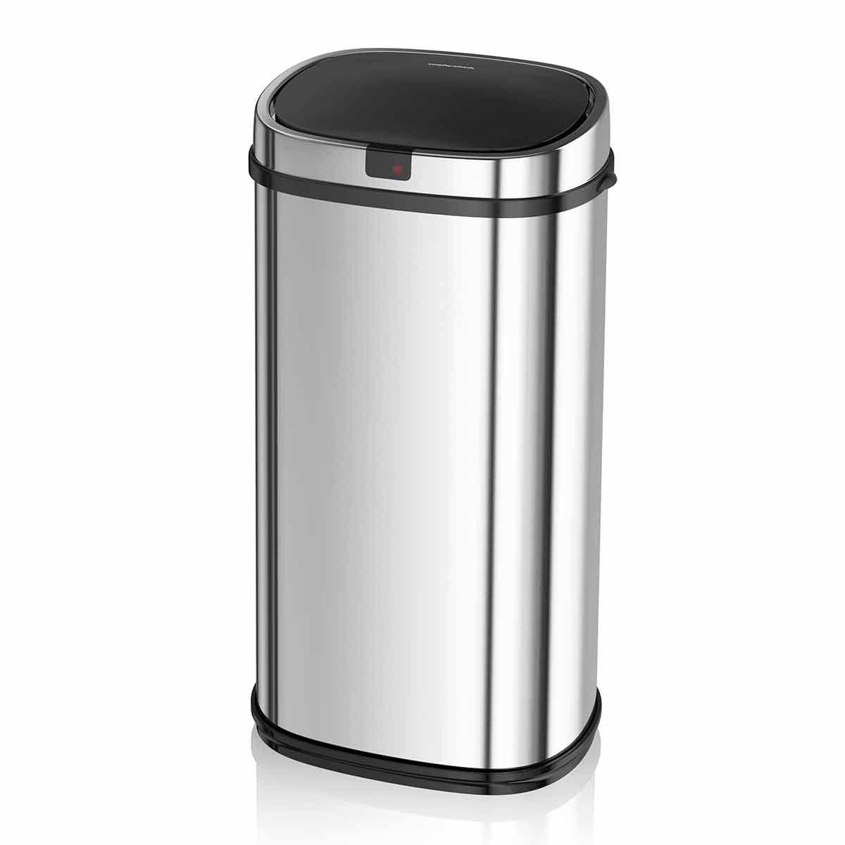Swan Morphy Richards Chroma 971504 Square Kitchen Bin with Infrared Motion Sensor Technology, 42 Litre Capacity, Stainless Steel