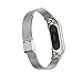 OLLIVAN for Xiaomi Mi Band 3 Replacement Strap, Stainless Steel Wristband Bracelet Replacement Band Wrist Strap for Mi Band 3 Tracker, Host Remove Easily via Double Elastic Buckle (Buckle Sliver)