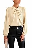 Ladies 2023 Trendy Mock Neck Lantern Long Sleeve