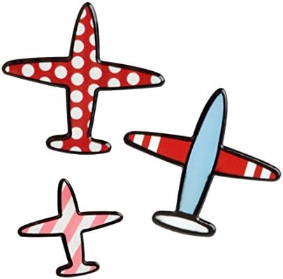 Xumengwu 3pcs/set Dots stripe Airplane AirPlane Lapel Pin Brooch Badges Jewelry Travel Planner Gift