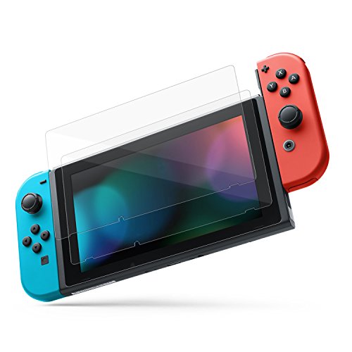MoKo Screen Protector for Nintendo Switch(2 Pack), Nano Polymer Technology HD Clear Anti-Fingerprint & Anti-Bubble Film for Nintendo Switch 2017