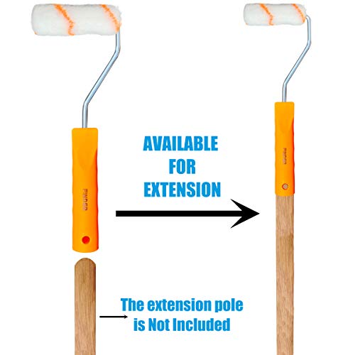 Tockrop 4-Inch Paint Roller Kit - A 4" Roller Frame and 9 Pcs 4" Roller Covers with 1/2" Dacron Nap for Interior Walls, Textured Walls, Paneling, and Painted Brick or Concrete Home Repair - Thumbnail 3