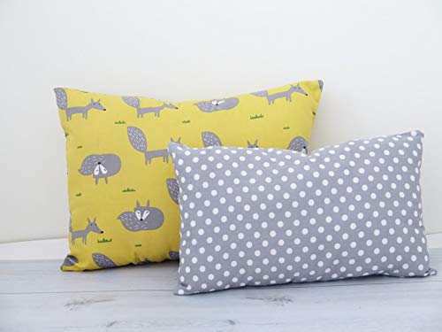 Amazon Com Handmade Fox Pillow Yellow And Gray Pillows Nursery