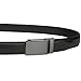 Belt for Men, Genuine Leather Ratchet Dress Comfort Belt with Slide Click Buckle, Trim to Fit (28