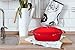 Bruntmor Classic Enameled Cast Iron 3.8-Quart Square Covered Casserole with handle, Oven and Dishwasher Safe Multipurpose Dutch oven with lid, Enameled Red