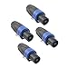 Devinal Professional SpeakOn Speaker Adapter Connectors 4 Pole Plug Twist Lock Compatible with Neutrik Speakon NA4LJ, NA4LJX, NL4MP, NL4MPR, NL4FC, NL4FX, NL4 Series, Speak-On- 4 Pack