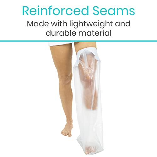 Vive Leg Cast Cover for Shower Waterproof, Patented Seal Adult