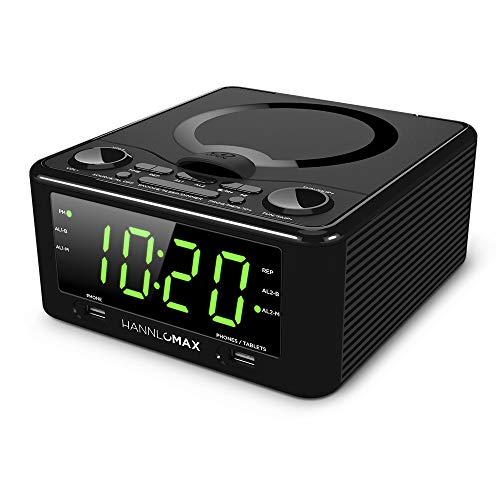 Hannlomax HX-300CD CD Clock Radio, PLL FM Radio, 1.2