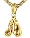 LineAve Men's Stainless Steel Boxing Gloves Pendant Necklace, 23