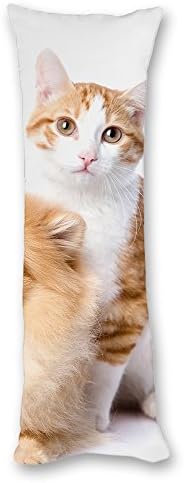 Ailovyo Cat Silky Soft Satin Pregnancy Body Pillow Cover Pillowcase, 20" x 54"