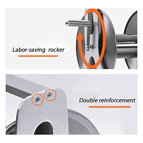 WINGOFFLY Stainless Steel Hose Reel Water Hose Holder & Storage Holds 147-Feet of 5/8-Inch Hose with Hose Connectors Accessories(Style A) - Thumbnail 4