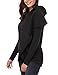 DJT Sweatshirt for Women, Women's Long Sleeve Hoodie Wrap Asymmetric Hem Tunic Tops Blouse Black L