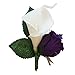 Angel Isabella Cascade Bouquet and Boutonniere - Purple Lavender White Artificial Flower Arrangement