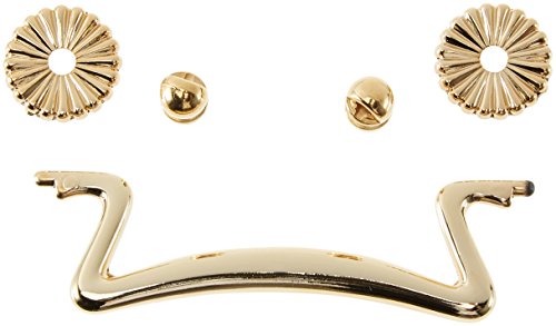 SCHWINN 22825 - Maniglia con batacchio per mobili in zama, Distanza tra i Fori 96 mm, Colore Oro Lucido