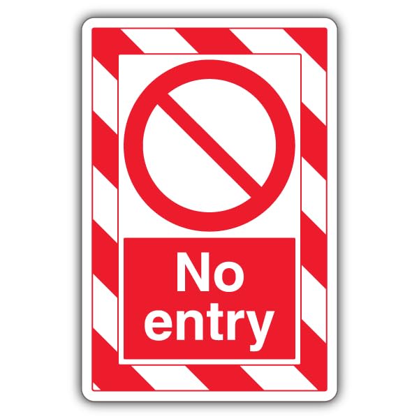 V Safety No Entry - ExtraViz 250 x 350 mm - 3mm Aluminium Composite Safety Sign