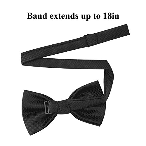 LOVTIE Tuxedo Formal Pre-Tied Satin Bow Tie,Solid Color,Adjustable Length