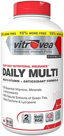 Vitrovea DAILY-MULTI Chrome 132 softgels Multivitamin with Green Tea, Antioxidants and Natural Extracts