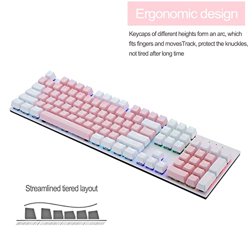 Basaltech 100-Key Mechanical Gaming Keyboard,Blue Switches,RGB Backlit,Wired USB C Keyboard for PC,Laptop,Gamers & Typists