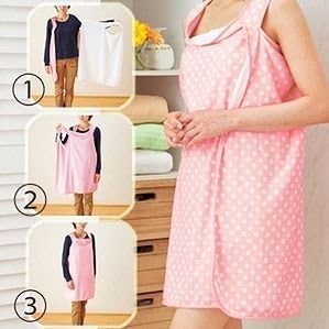 Amazon Co Jp パステルドット タオルワンピース ブルー ホーム キッチン