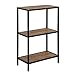 SONGMICS 3-Tier Bookshelf, Storage Shelf Rack, Metal Frame Display Rack, Multifunctional Shelving Unit Kitchen, Living Room, Rustic, ULSS90BX