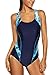 CharmLeaks Womens Bathing Suits Athletic Swimsuits Water Aerobic Swimwear Blue M