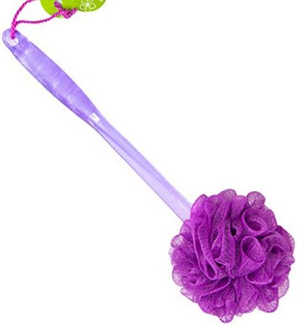 Huachnet Mesh Exfoliating Bath Sponge Shower Pouf Loofah with Long Handle (Purple)
