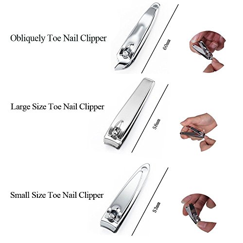 Nail Clippers Set of 9 Pcs, YoJiSa Professional nail kits&manicure Pedicure Stainless Steel Nail set, Personal Care Nail Cutter Tweezers,Knife,Eyebrow, Utility Grooming Tools with Portable Case - Thumbnail 2